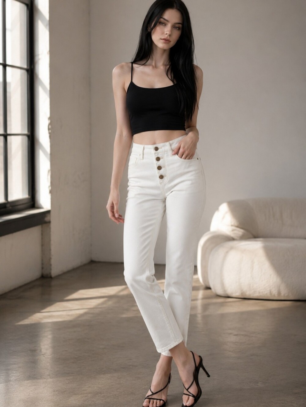 Lee Heritage Straight Leg Jeans Ecru Ivory Off-White - 6M - NWT